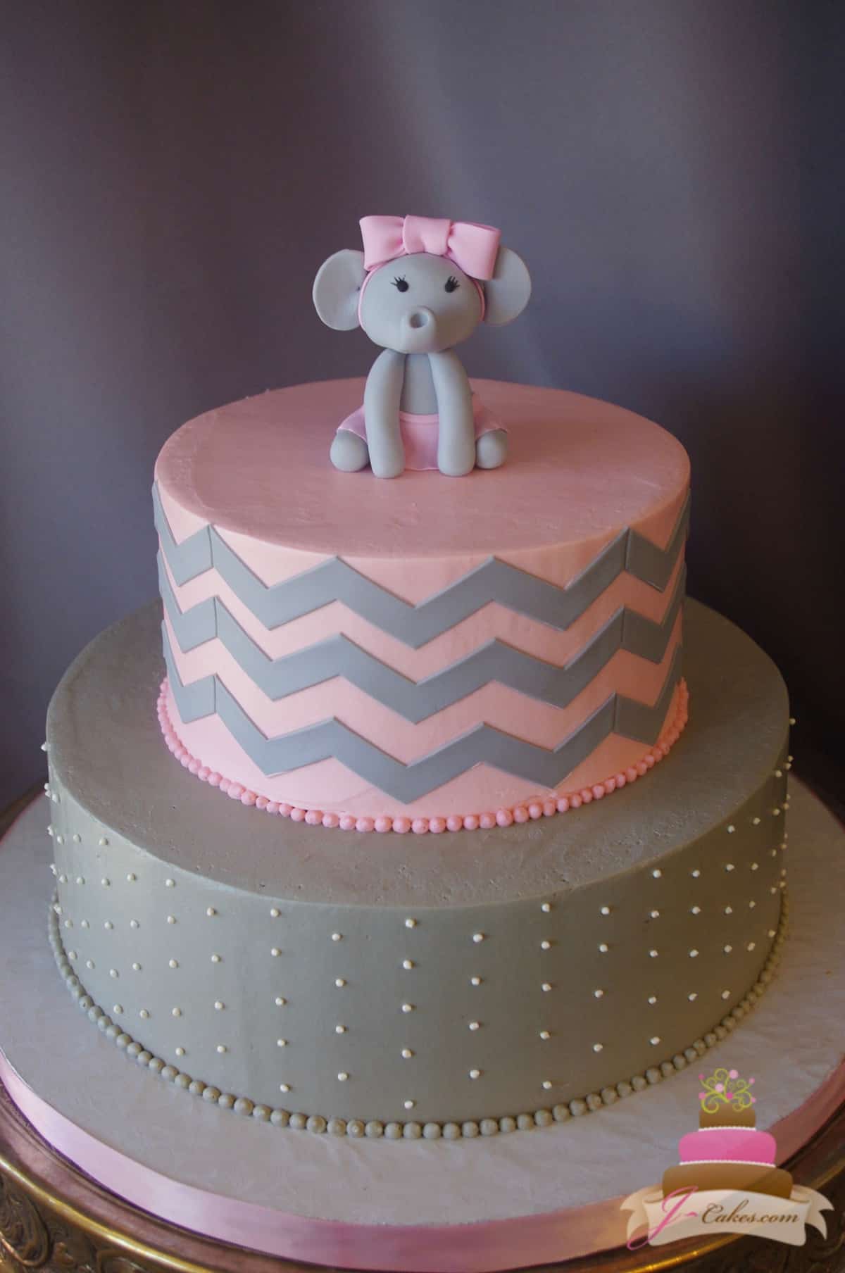 Elephant 3-Tier Diaper Cake - Gender Neutral Baby Shower Gift - 